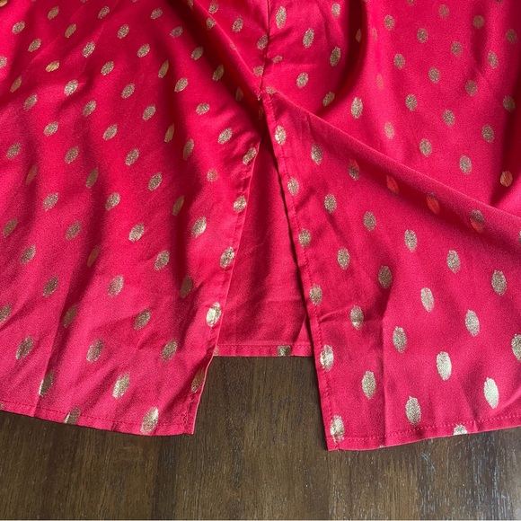 CurveSoul polka Dot V-Neck lantern sleeve midi Size 3X 22W 24W Plus-Size Dress - Picture 7 of 14